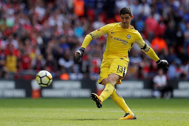 Chelsea 'keeper Thibaut Courtois balloons his penalty over the bar as Arsenal came out on top in the Community Shield shoot-out. The Gunners and the Blues open their campaign against Leicester and Burnley respectively.