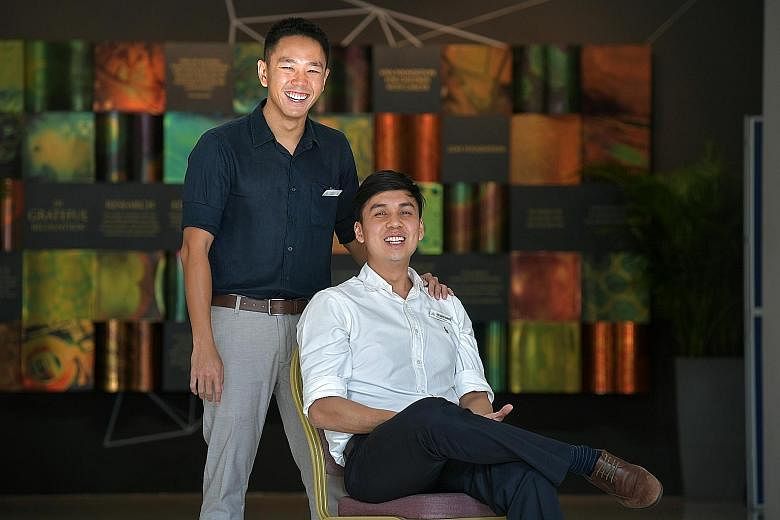 Dr Ron Ng (far left) and Dr Soong Junwei, who are now practising at the Singapore General Hospital, had applied to study medicine at NUS under a discretionary admissions scheme after graduating from Ngee Ann Polytechnic. Dr Ng is in his third year of
