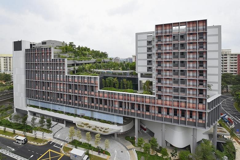 The award- winning Kampung Admiralty is a complex next to Admiralty MRT station that features some 100 studio flats for the elderly, a medical centre, a childcare centre and a hawker centre, among other facilities.