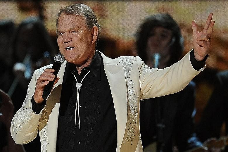 Glen Campbell performing at the Grammy Awards in Los Angeles in February in 2012.