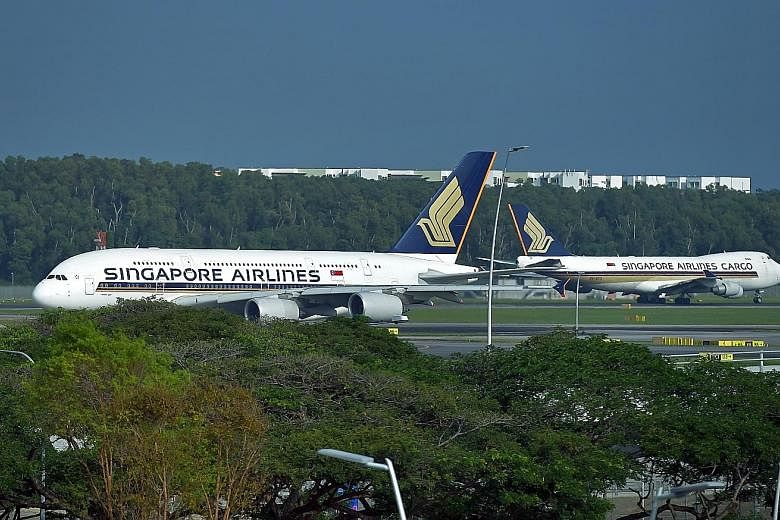 Singapore Airlines planes at Changi Airport Terminal 3. The new flight school, slated to take off later this year, will operate out of the current Singapore Airlines Training Centre near Changi Airport. It will, for a start, provide simulator trainin