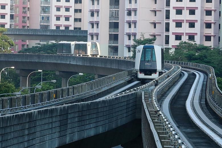SBS Transit enjoyed increased ridership at its rail business during the second quarter, with the Sengkang-Punggol LRT line (above) clocking 119,000 passenger trips, up 6.1 per cent. The company declared an interim dividend of 3.65 cents per share for