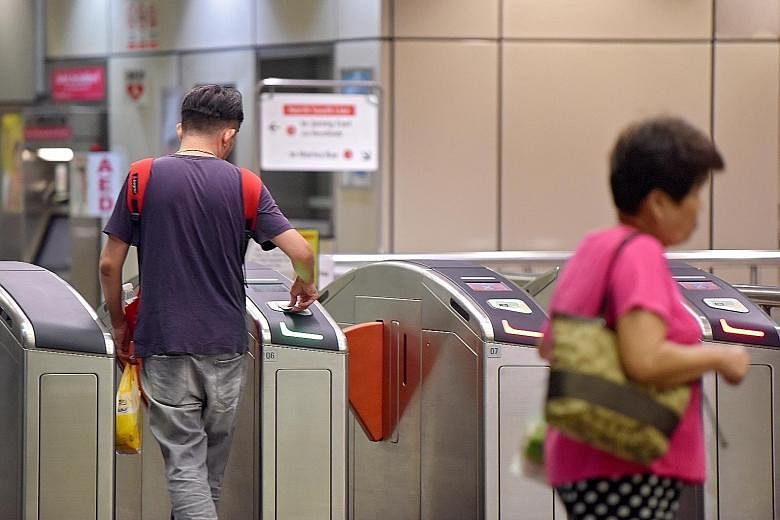 Currently, about 27 per cent of commuters rely on staff at the passenger service centres to help reload their cards with cash. To nudge commuters to go cashless, SMRT and SBS Transit will not offer cash top-ups at passenger service centres at 11 trai