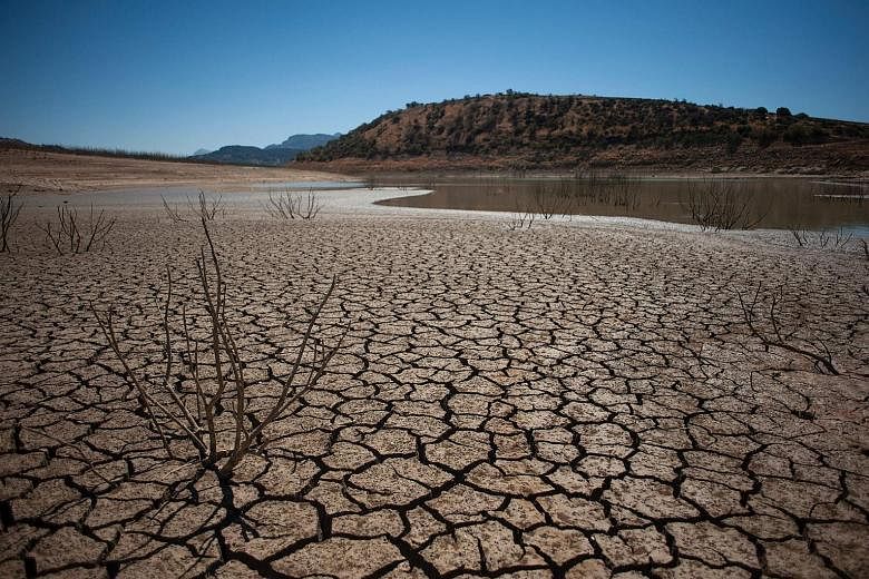 An ongoing drought in the Guadalteba reservoir in southern Spain has left the riverbed dry. At least 12 per cent of land surfaces experienced severe drought conditions or worse each month of last year, said the State of the Climate Report.
