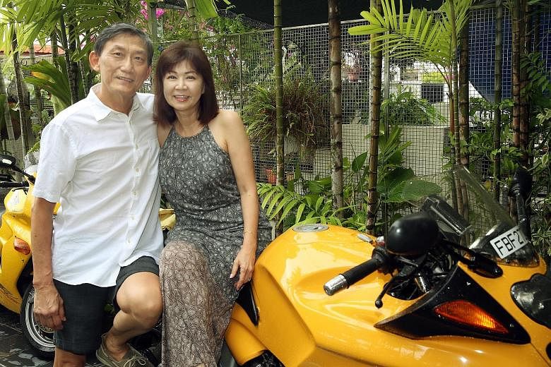 Ms Agatha Koh and Mr Teng Nee Peng tied the knot after less than six months of dating, in 2015, at the age of 61. They got to know each other through a dating website and quickly hit it off. Ms Koh says Mr Teng's sense of adventure, evident from his 