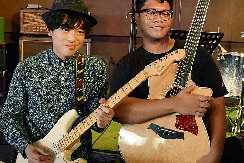 Artists involved in the Pop-Up Noise: The Great Singapore Replay project include Joie Tan; indie rock-pop band The Betts, comprising Nicson Niam, Charles Wee, Jonathan Pereira and Pierre Yip; Dru Chen (left) and Umar Sirhan (right).