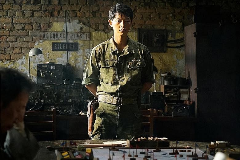 Song Joong Ki (above) plays a soldier sent on a mission to a forced labour camp in The Battleship Island.