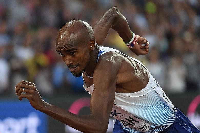 Britain's Mo Farah on his way to winning silver in the 5,000m at the World Championships. The four-time Olympic gold medallist has made a switch to marathon running.