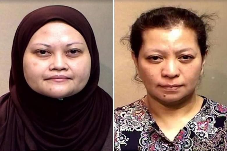 Assistant manager Arni Ahmad (left), who cheated the Singapore Statutory Boards Employees' Cooperative Thrift and Loan Society of $4.3 million, was sentenced to 12 years in jail. Administrative executive Hanati Jani was jailed for nine years and eigh