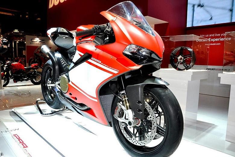 The Ducati 1299 Panigale Superleggera at the Milan Motorcycle Show.