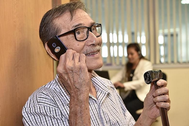 Retiree Louis Lim, who broke his hip in June, is just one of the patients who have benefited from the Osteoporosis Liaison Service at Changi General Hospital. Telephone follow-ups from the team help him to manage his condition at home.