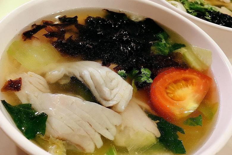 Fish stock is made from boiling batang (Spanish mackerel) bones for 12 hours at Teochew Fish Soup-Fish Porridge.