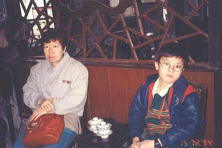 A young Jason Chee with his mother, Madam Chua Ah Lek, during a holiday in Macau in 1994. Madam Chua, who died in 2011, taught her son "to be determined and to not give up on things".