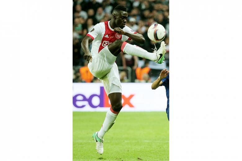 Davinson Sanchez competing for Ajax during May's Europa League final. He has displaced £30 million signings Erik Lamela and Moussa Sissoko as the most expensive player in Spurs' history.