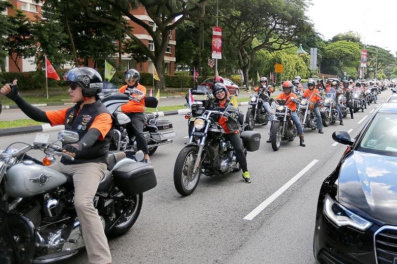 The convoy of 120 motorbikes travelled over 50km around the island to mark 50 years of bilateral relations. The ride also raised funds for disaster relief.