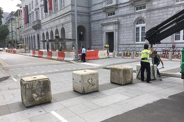 The Government is reviewing security measures in public spaces, and possible new measures include putting up barriers.