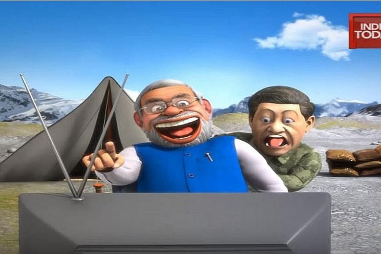 In the animated video produced by privately owned Indian media organisation India Today, Chinese President Xi Jinping is seen getting enraged over a caricature of him on a TV screen dancing while dressed as Winnie the Pooh, even as Indian Prime Minis