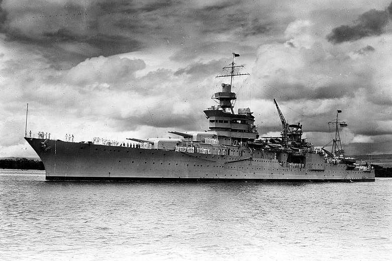 An image released by the US Navy showing the USS Indianapolis in Pearl Harbour in 1937. After the cruiser sank on July 30, 1945, researchers were unable to locate the wreck for decades because of insufficient information. New clues helped a team head