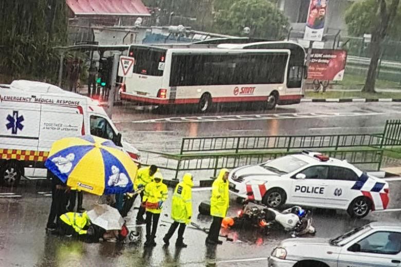 Car crashes into SCDF officer on his way to medical emergency; officer ...