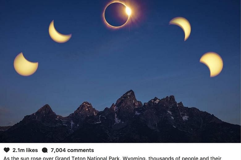 National Geographic got flak for an image by Pulitzer Prize-winning photographer Ken Geiger, which it posted on its website and Instagram account. It showed an image of five suns, in various stages of the eclipse, taken at the Grand Teton National Pa