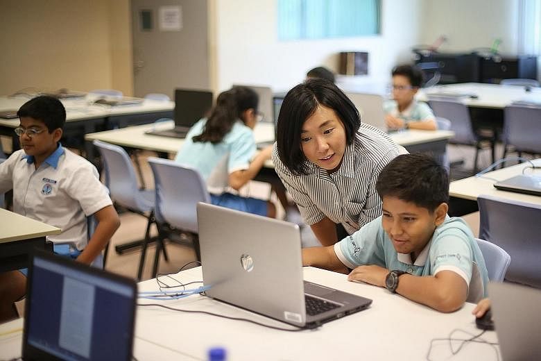 Ms Charmaine Han often livens up her classes at Eunos Primary with interactive games.