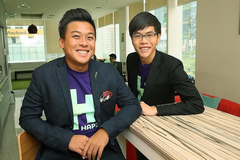 Mr Kendrick Wong (left) and Mr Lai Xin Chu realised there was space in the market to encourage more people to go for new experiences and that is how the idea for Hapz came about. They see it as a distribution network to reach out to consumers and to 