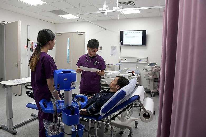 Lee Kong Chian School of Medicine students in the Centre for Clinical Simulation ward. The school is a collaboration between NTU and Imperial College London, with a curriculum that is based closely on Imperial's but adapted to suit local needs.