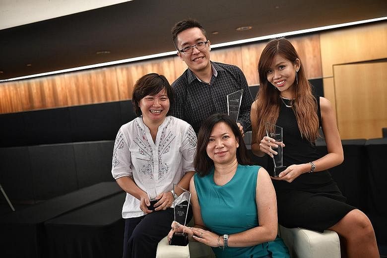 From left: Ms Tan Woon Foon of Teck Whye Primary School, Mr Melvin Wang of Rosyth School, Ms Bek Su Ling of the School of Science and Technology, and Ms Mavis Ho of Pasir Ris Secondary School.
