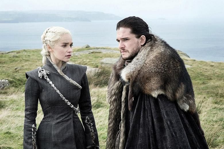 Emilia Clarke as Daenerys Targaryen and Kit Harington as Jon Snow in HBO's Game Of Thrones, whose latest season finale aired on Sunday.