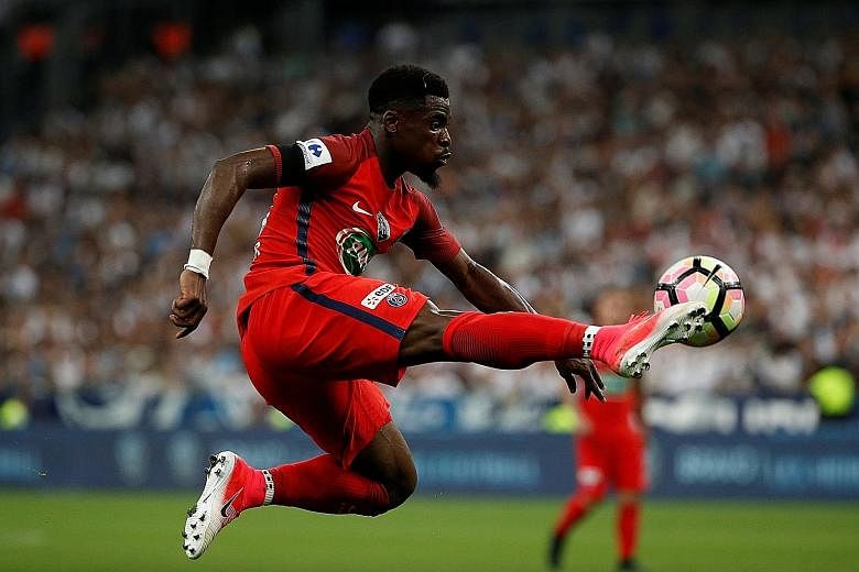 Paris Saint-Germain's Serge Aurier in action during his club's 1-0 victory over Angers in the French Cup final in May. The right-back signed for Tottenham yesterday for $40.3 million.