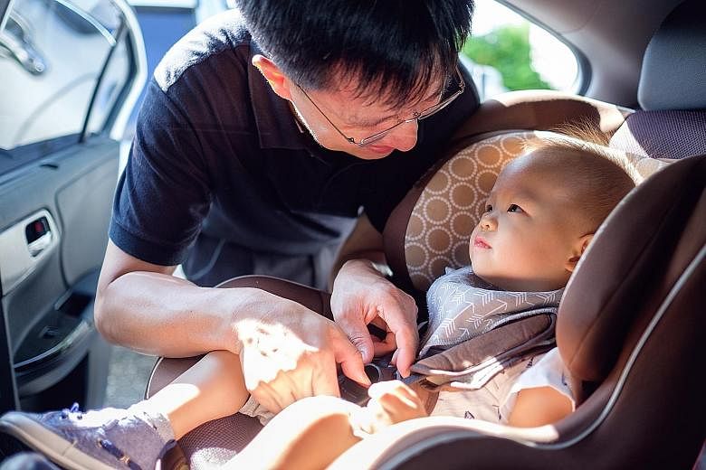 All set to go. When it comes to safety in cars, children here need to be protected to a modern level of acceptability, the writer says, adding that it is our personal responsibility as parents to ensure that every time a child sits in a moving vehicl