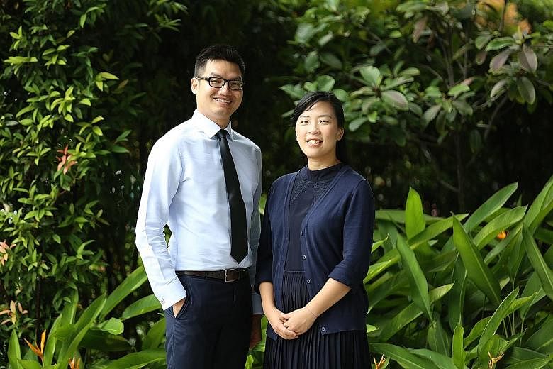 Mr Joseph Chua, 27, and Dr Lee Yi Yong, 34, were among the recipients yesterday. Some got the new award, while others received AIC's previous community care scholarships.