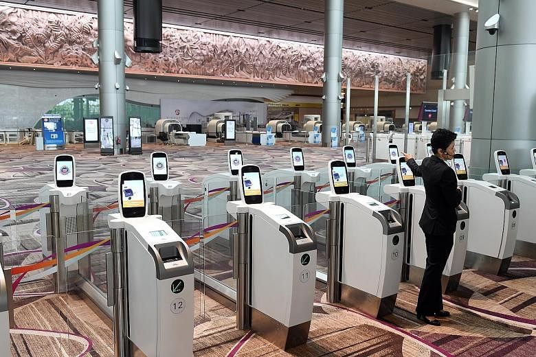 Self-service check-in kiosks at the new T4. For the first time here, there will be a facial recognition system to capture a passenger's photo at various stations, centralised security screening and start-to-end self-service options.