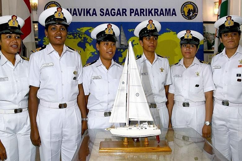 The navy team out to make history - the first circumnavigation of the globe by an Indian all-female crew. The journey will feature stops in Australia, New Zealand, the Falkland islands and South Africa.