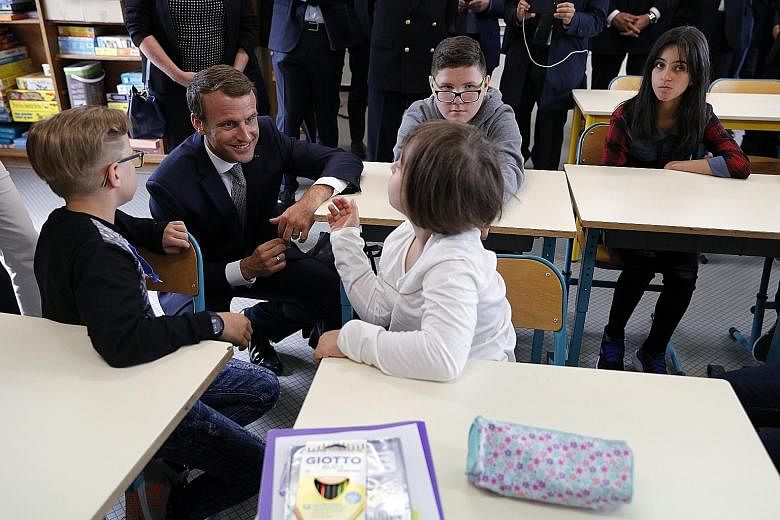 French President Emmanuel Macron spent a few hours last Monday in class in eastern France on the first day of the new school year after the summer holidays.