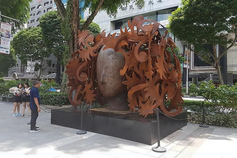 Ferns, one of the nine sculptures by Spanish artist Manolo Valdes that will be exhibited by Opera Gallery along Orchard Road until Oct 15.