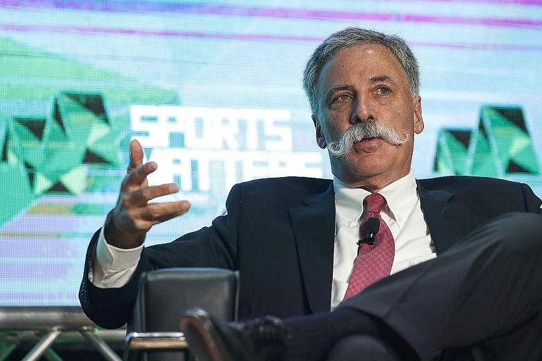 Formula One chairman and chief executive officer Chase Carey speaking at the All That Matters conference yesterday. The event is Asia's leading music, sports and entertainment industry conference. He promises simpler, cheaper and louder engines as te
