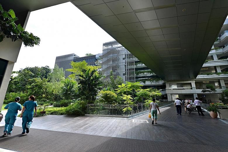 Khoo Teck Puat Hospital is a Green Mark Platinum building - the highest rating for buildings in Singapore. Green Mark-certified buildings keep occupants healthier than those that are not, a recent study showed.