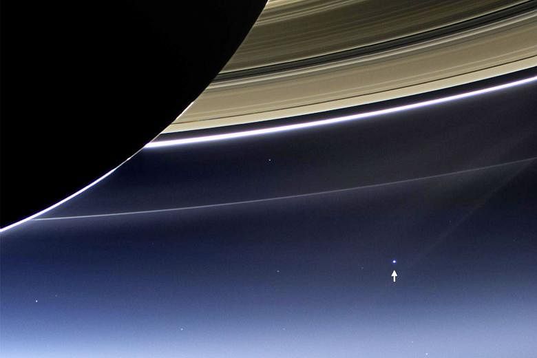 The Cassini spacecraft with the attached Huygens probe blasted off from Earth in October 1997 from Cape Canaveral in Florida, beginning a journey to Saturn that would take seven years. In 2013, Cassini captured this view of Saturn, its rings, and Ear