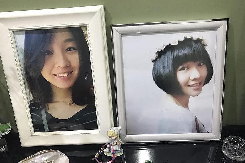 Photos of Carmen in her parents' Taman Hutchings home in Penang. The nursing student died suddenly from an arterial rupture in her brain in 2015. Carmen Mark's parents Ariess Tan and Mark Kok Wah listening to a recording of their daughter's heart bea