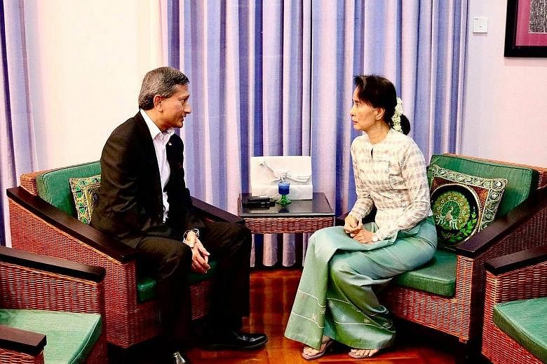 Dr Vivian Balakrishnan had discussions with Myanmar State Counsellor Aung San Suu Kyi in Naypyitaw on Friday.