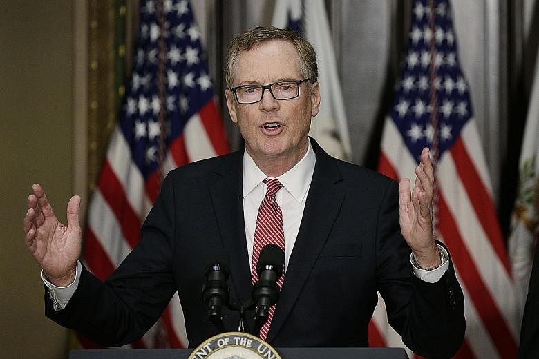 Trade Representative Robert Lighthizer said the US was studying its trade agreements to determine whether they were working to its benefit. "One measure of that is change in trade deficits. Where the numbers and other factors indicate disequilibrium,