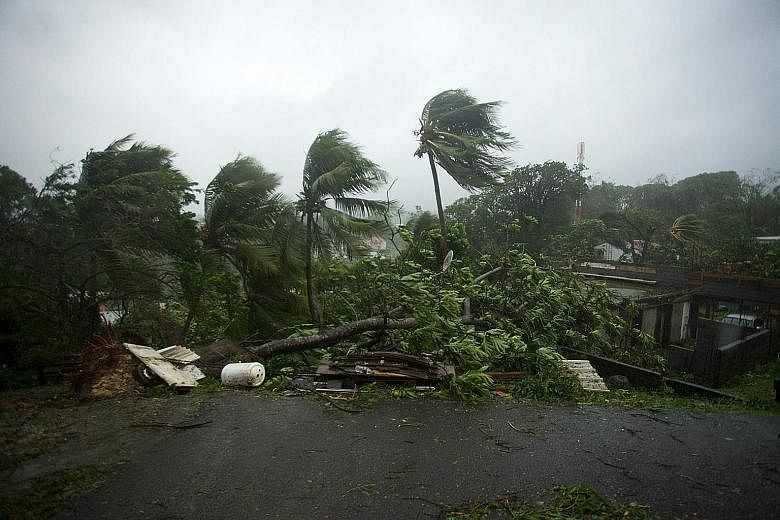 Hurricane Maria battering the city of Petit-Bourg in the French territory of Guadeloupe yesterday. The Caribbean islands, still reeling from Hurricane Irma earlier this month, are bracing themselves for Maria.