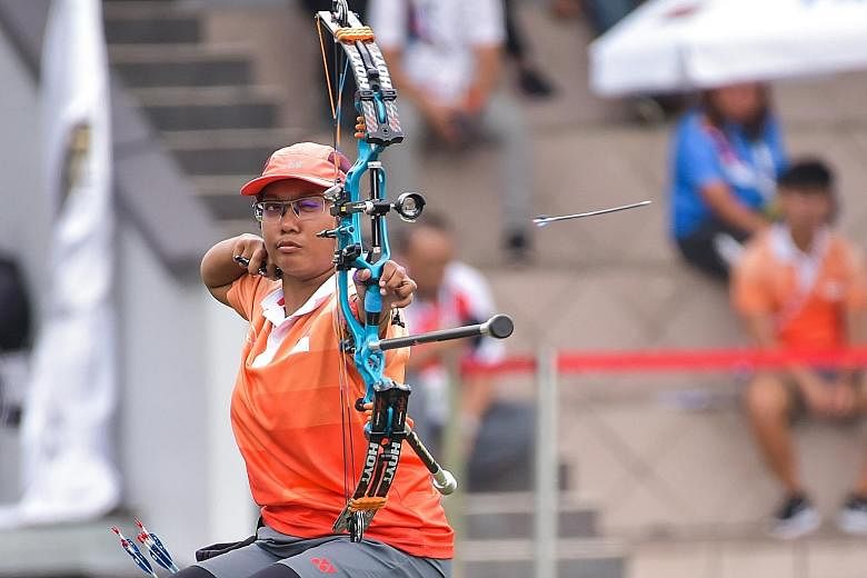 Singapore's Nur Syahidah Alim, 32, defeated Malaysia's Nor Sa'adah Abdul Wahab 140-132 at the KL Sports City, while Thailand's R. Katemongkon took bronze. Securing the Spex Scholarship in April allowed her to train full time.