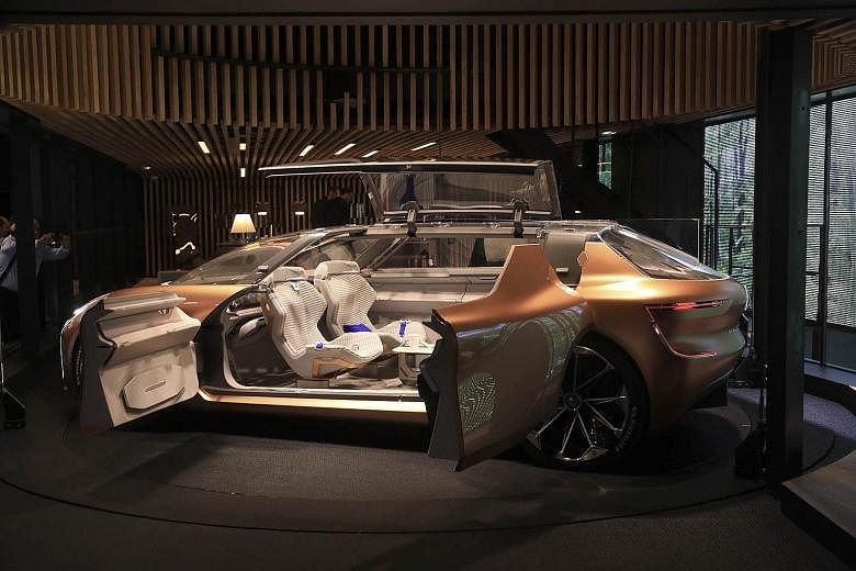 A Renault Symbioz concept car on display at the International Motor Show in Frankfurt last week. The autonomous and electric Symbioz connects wirelessly to home devices and appliances and can function as an additional room when not in use.