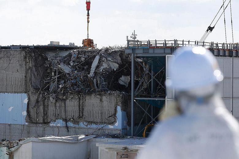 A damaged reactor building at the tsunami-crippled Fukushima Daiichi nuclear power plant operated by Tepco.