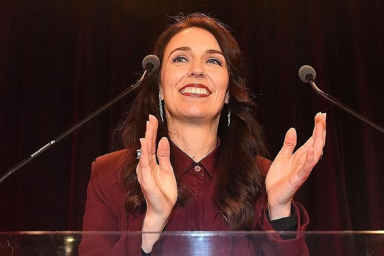 Labour Party leader Jacinda Ardern still hopes to become prime minister as part of a Labour-Greens-New Zealand First coalition. New Zealand Prime Minister Bill English and his wife Mary acknowledging his supporters in Auckland yesterday. Mr English i