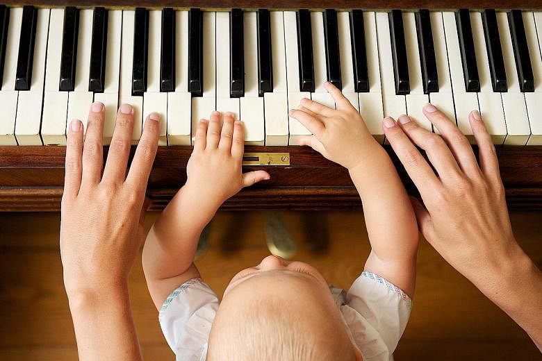 Don't be afraid to let your child see you sweat over a difficult task, such as mastering a piano score. It is beneficial as she will infer that she can succeed at something if she, too, tries hard enough.