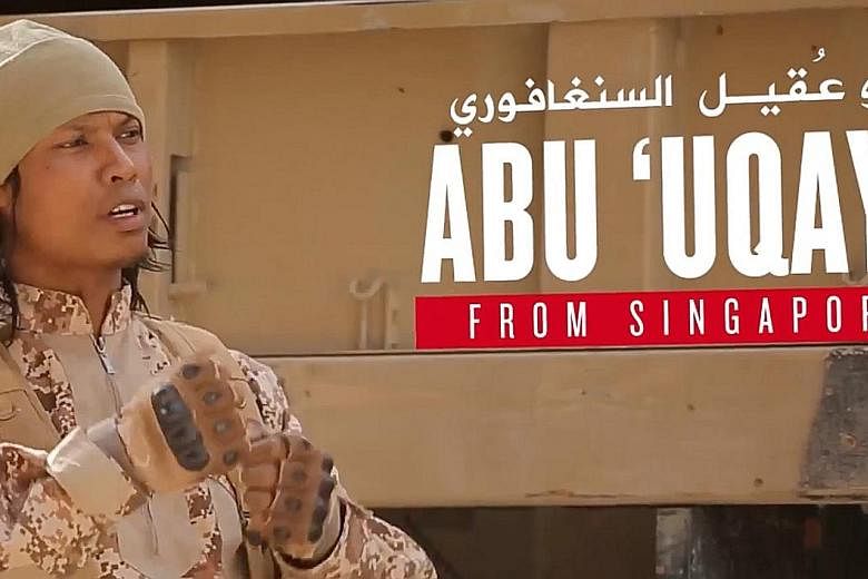 In the ISIS recruitment video, Megat Shahdan Abdul Samad identifies himself as "Abu Uqayl from Singapore".