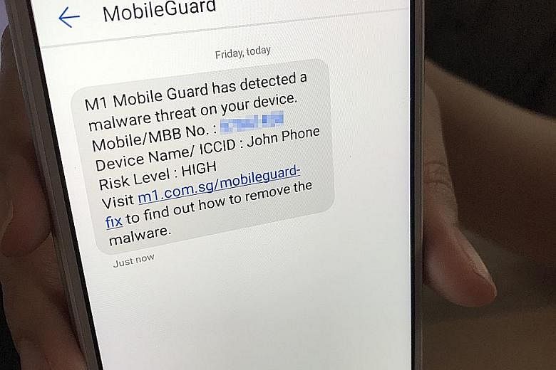 M1's Mobile Guard service monitors risks at the network level so users need not activate the anti-malware app unless a threat is detected.